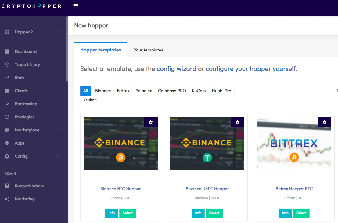 Cryptohopper bot templates